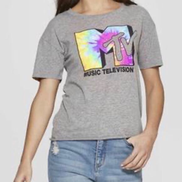 MTV Graphic Logo Short Sleeve Tee Tie Dye Large - Picture 1 of 7
